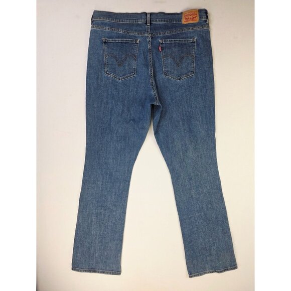 Levis 33X34 Size 16L Womens Classic Bootcut Blue Denim 5 Pocket Logo Tag Jeans - Picture 1 of 14